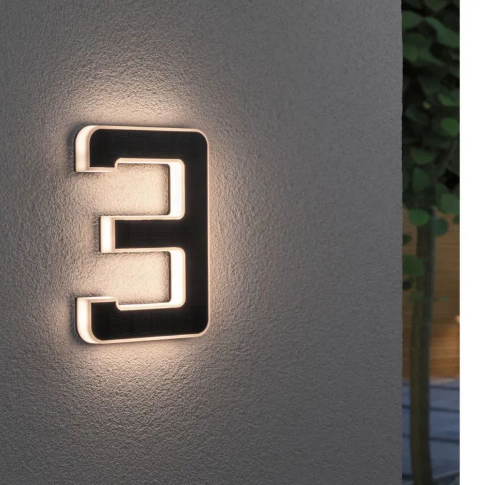 LightNumbers - Numéro Civique Illuminé à Énergie Solaire avec Capteur Crépusculaire