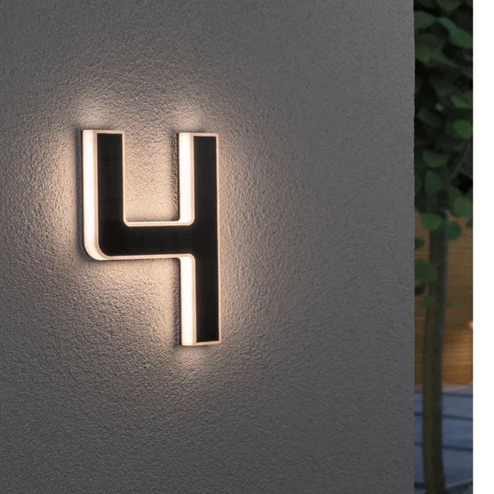 LightNumbers - Numéro Civique Illuminé à Énergie Solaire avec Capteur Crépusculaire