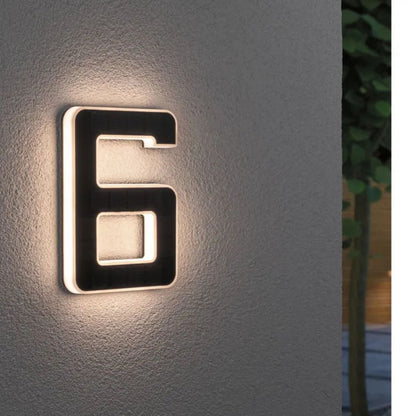 LightNumbers - Numéro Civique Illuminé à Énergie Solaire avec Capteur Crépusculaire