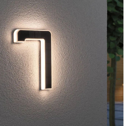 LightNumbers - Numéro Civique Illuminé à Énergie Solaire avec Capteur Crépusculaire