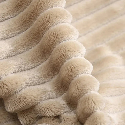 Striped Flannel Fleece Blanket — Soft, Warm, 10 Colors & 3 Sizes 13