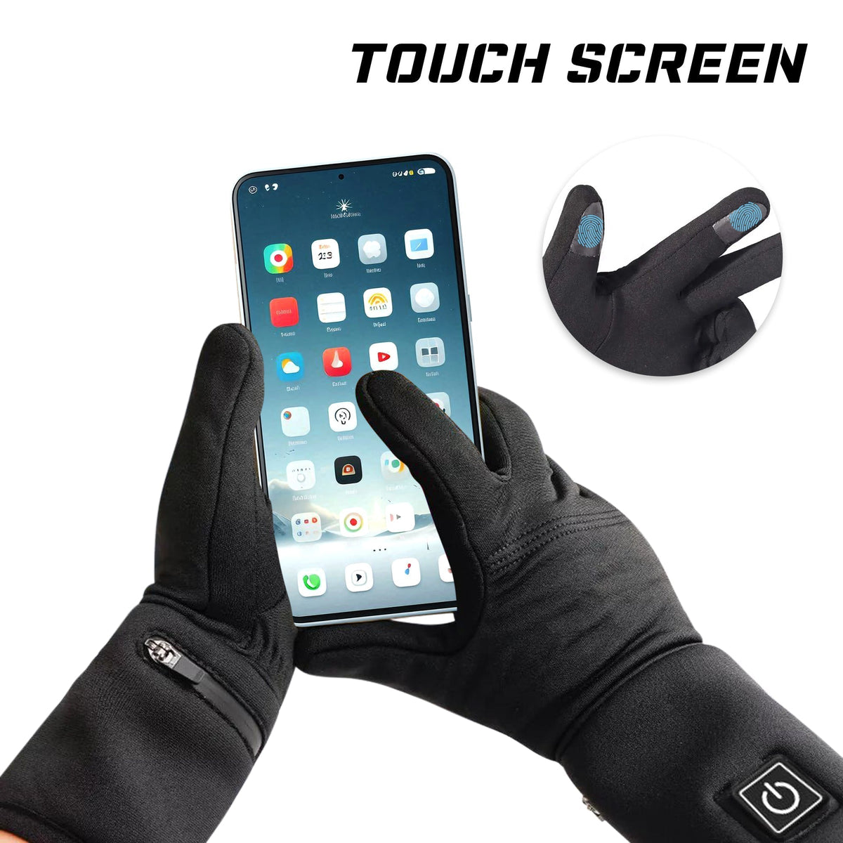 Rechargeable Heated Winter Gloves — 3 Heat Settings 6H Battery 6