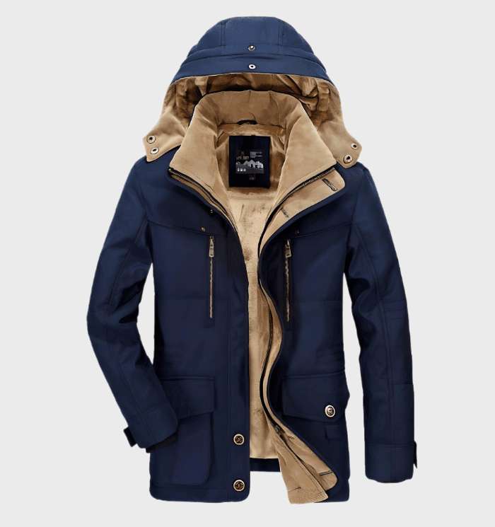Men's Winter Jacket Fleece Lined — Removable Hood Outdoor 5