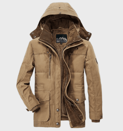 Men's Winter Jacket Fleece Lined — Removable Hood Outdoor 2