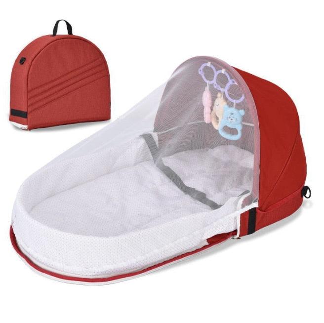 Lettino Portatile per Neonati con Zanzariera Pop-Up Pieghevole 0-18 Mesi