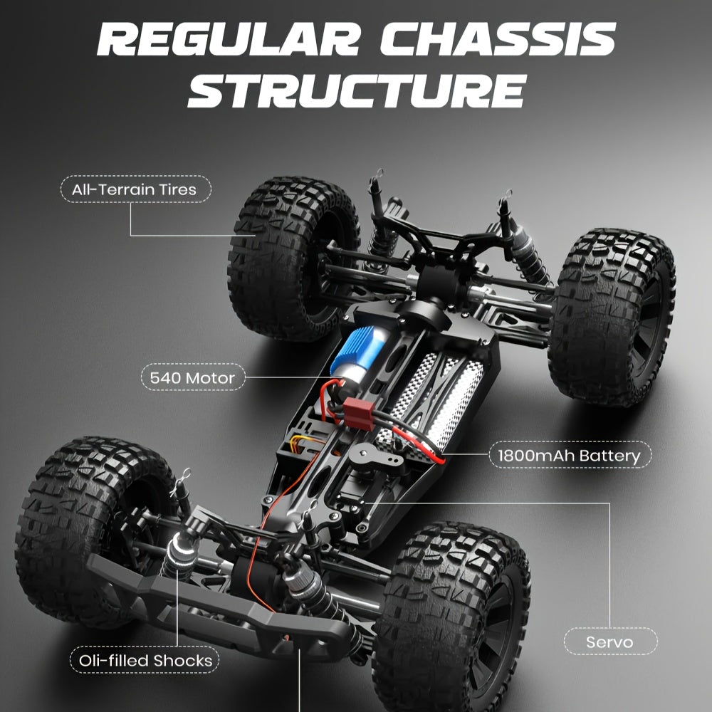 Monster Truck Tout-Terrain RC - Voiture Télécommandée 4x4 Tout-Terrain