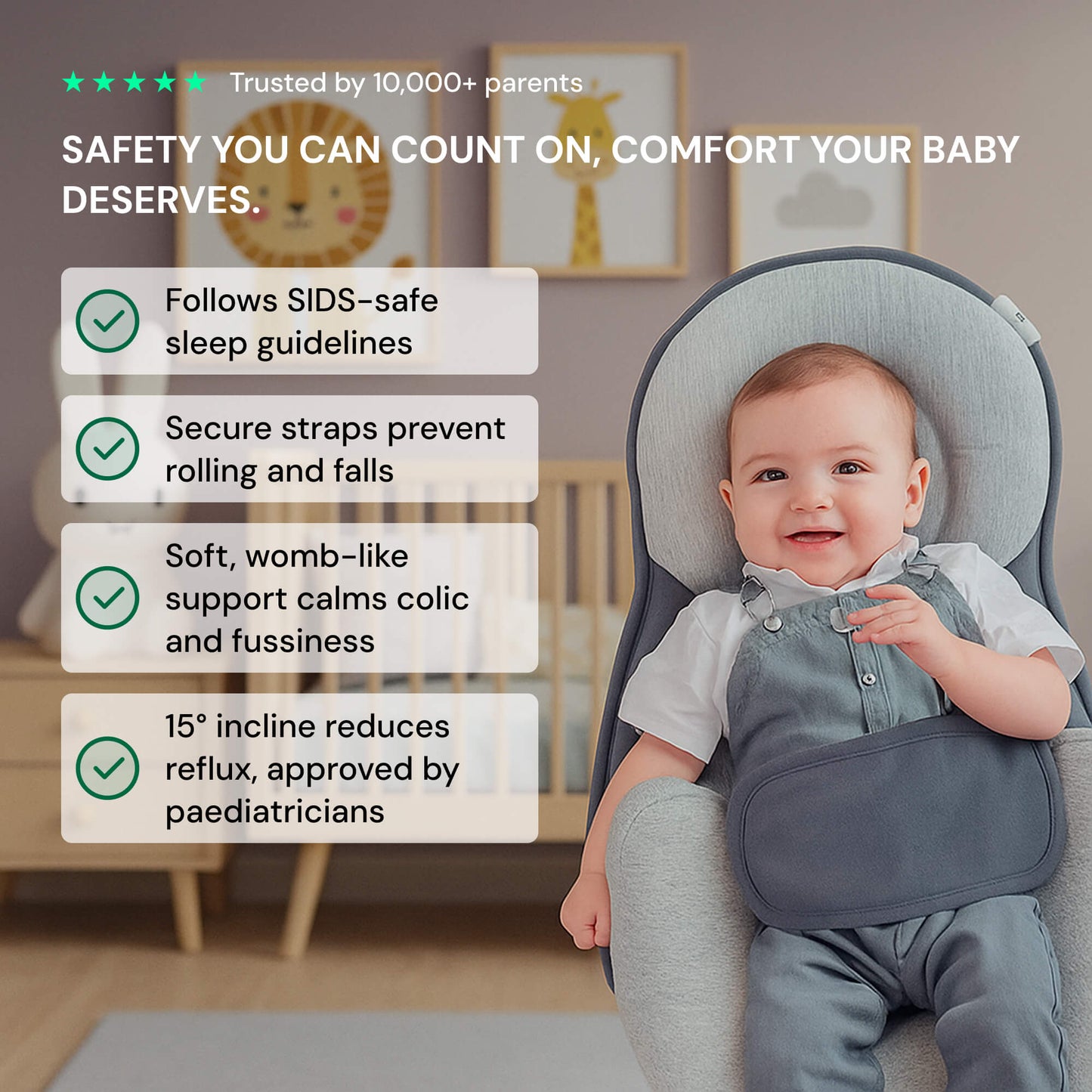 Anti-reflux Babybed met Inclinatiekussen van 15°