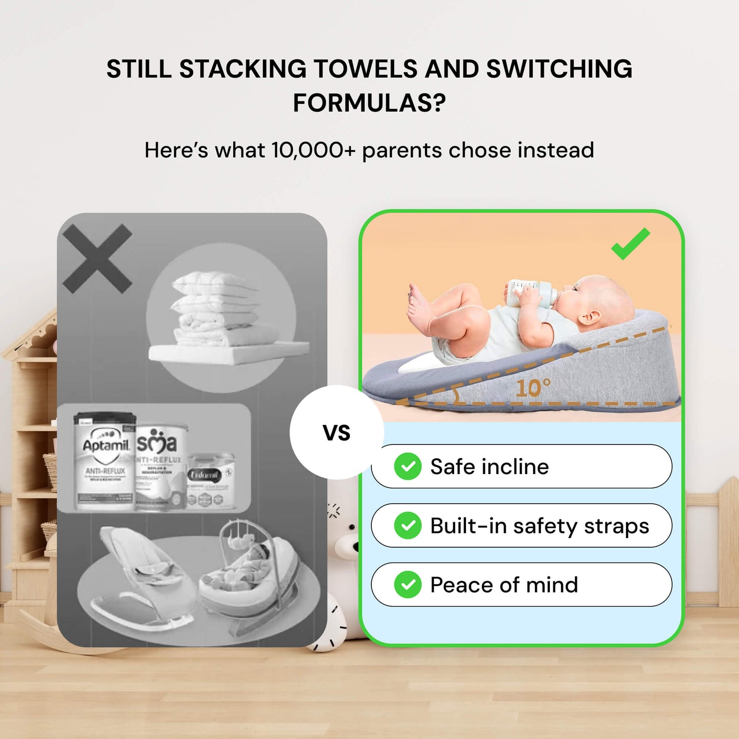 Anti-reflux Babybed met Inclinatiekussen van 15°