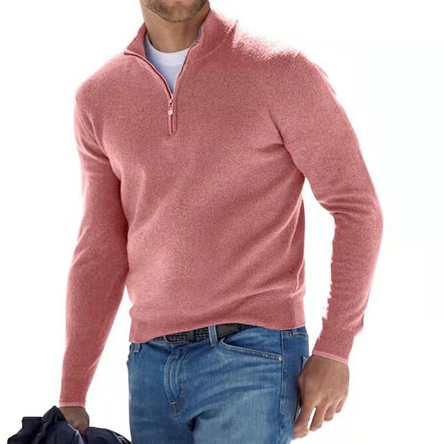 Men's Merino V-Neck Zip Sweater — Torino Style 6