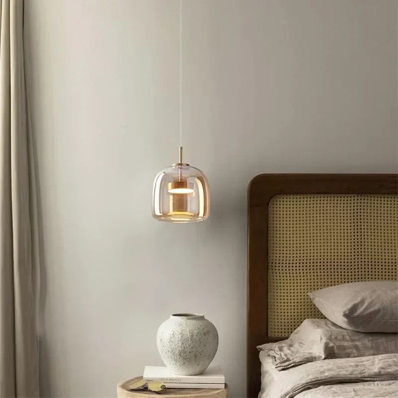 Lampada Sospensione Vetro Design Minimalista Moderna