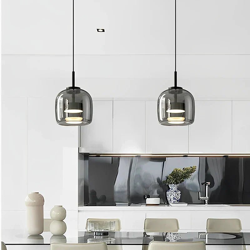 Lampada Sospensione Vetro Design Minimalista Moderna