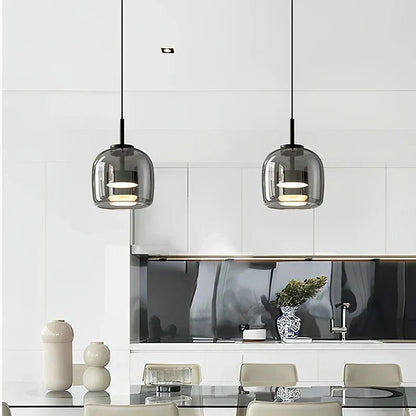 Lampada Sospensione Vetro Design Minimalista Moderna