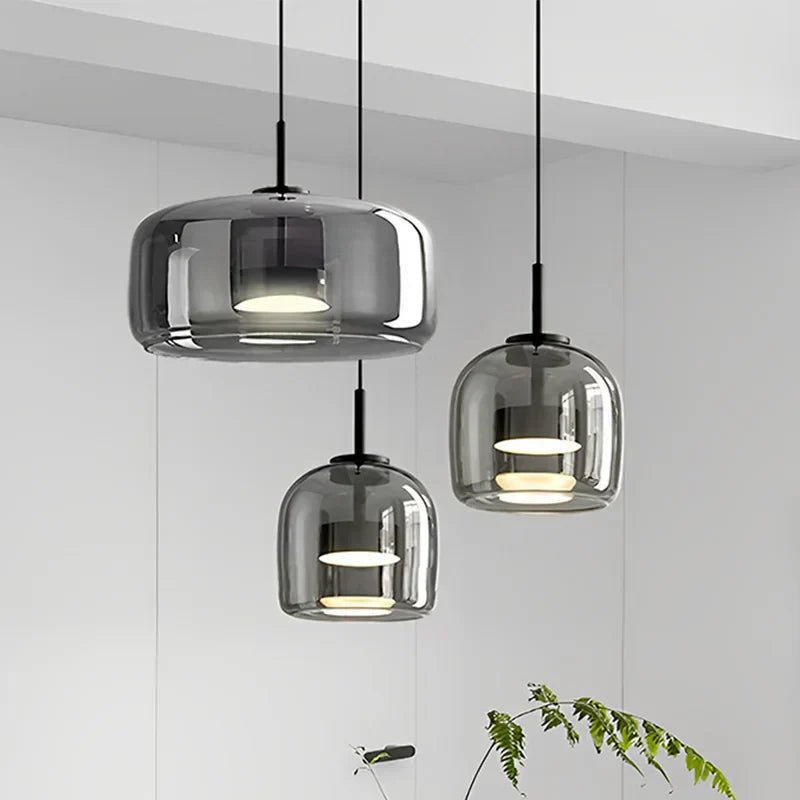 Lampada Sospensione Vetro Design Minimalista Moderna