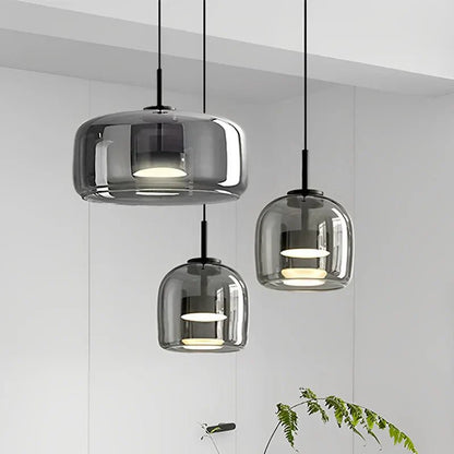 Lampada Sospensione Vetro Design Minimalista Moderna