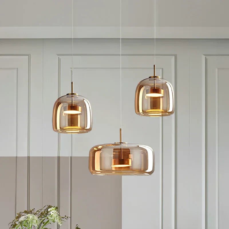Lampada Sospensione Vetro Design Minimalista Moderna