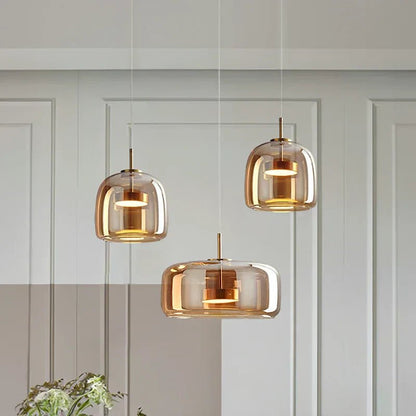Lampada Sospensione Vetro Design Minimalista Moderna
