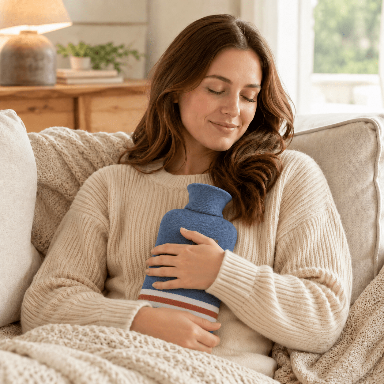 Borsa dell'Acqua Calda XL 2L con Fodera in Maglia — Calore Duraturo