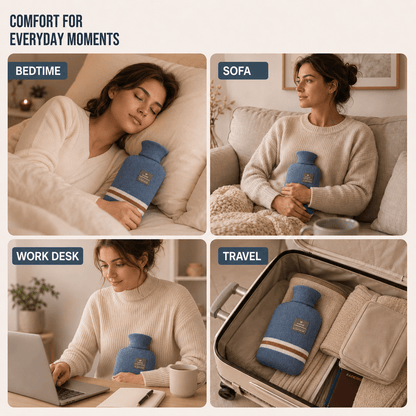 Borsa dell'Acqua Calda XL 2L con Fodera in Maglia — Calore Duraturo