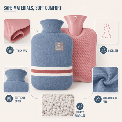 Borsa dell'Acqua Calda XL 2L con Fodera in Maglia — Calore Duraturo