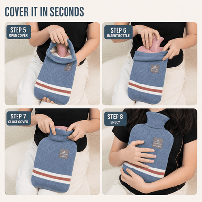 Borsa dell'Acqua Calda XL 2L con Fodera in Maglia — Calore Duraturo