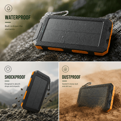 Norcharge Go Pack - Power Bank Solare 20000mAh con Torcia LED