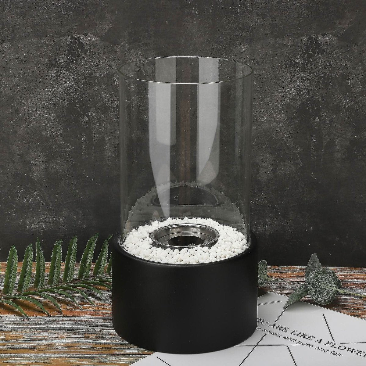 Flareon Oil Flame Lamp — Elegant Glass & Metal Indoor Outdoor 12