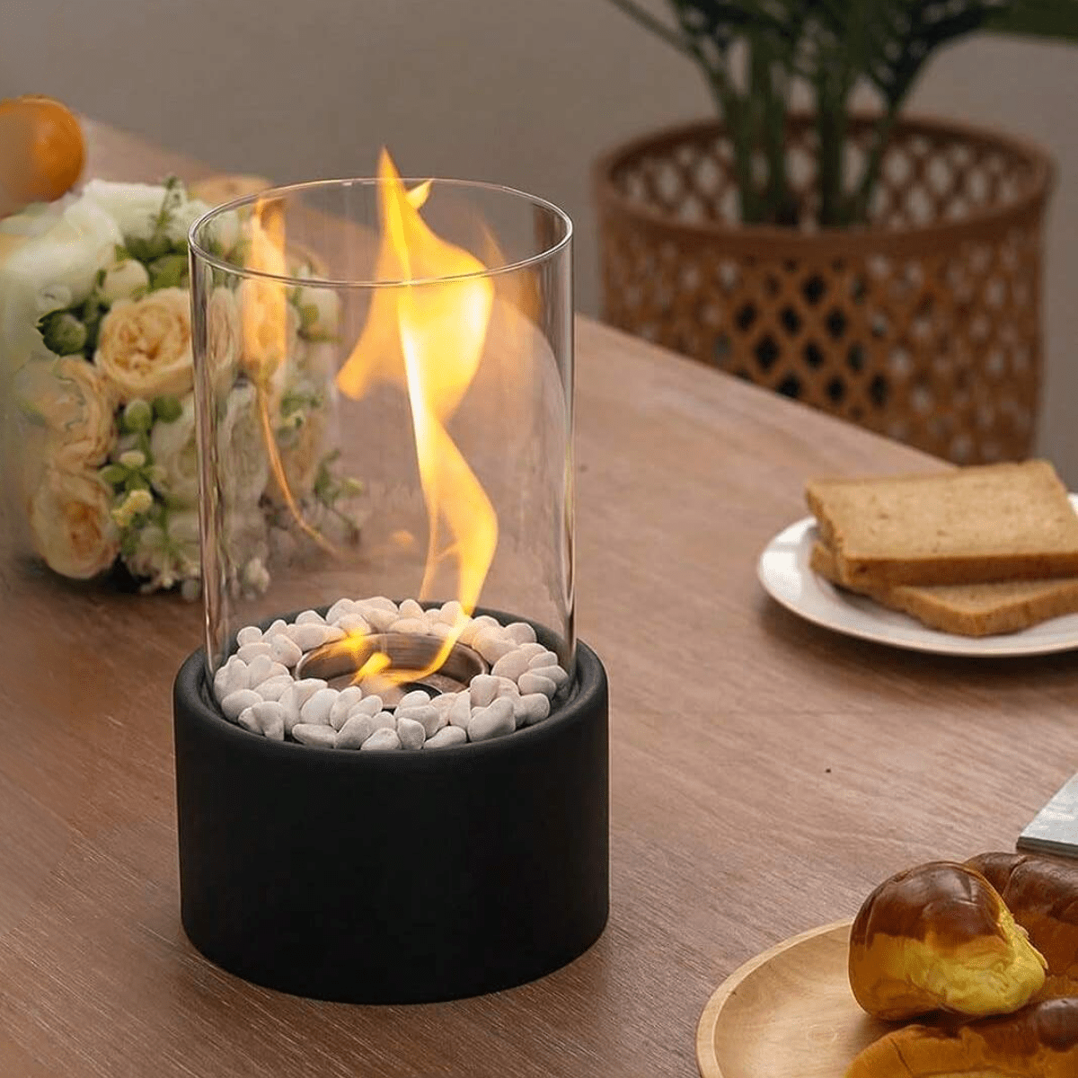 Flareon Oil Flame Lamp — Elegant Glass & Metal Indoor Outdoor 8