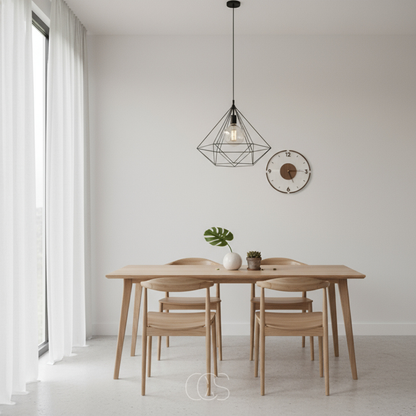 Silent Scandinavian Wall Clock Natural Wood 35 cm — Nordic 5