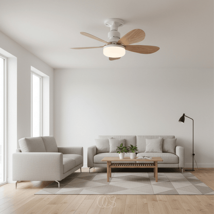 LED Ceiling Fan Dimmable with Remote Control — 6 Blades 40W 5