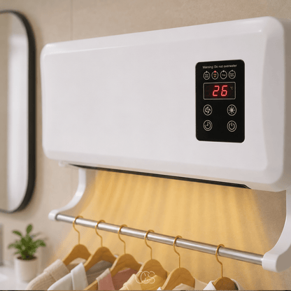 Wall-Mounted Heater Fan with Drying Rack — 1500W Remote Control 4