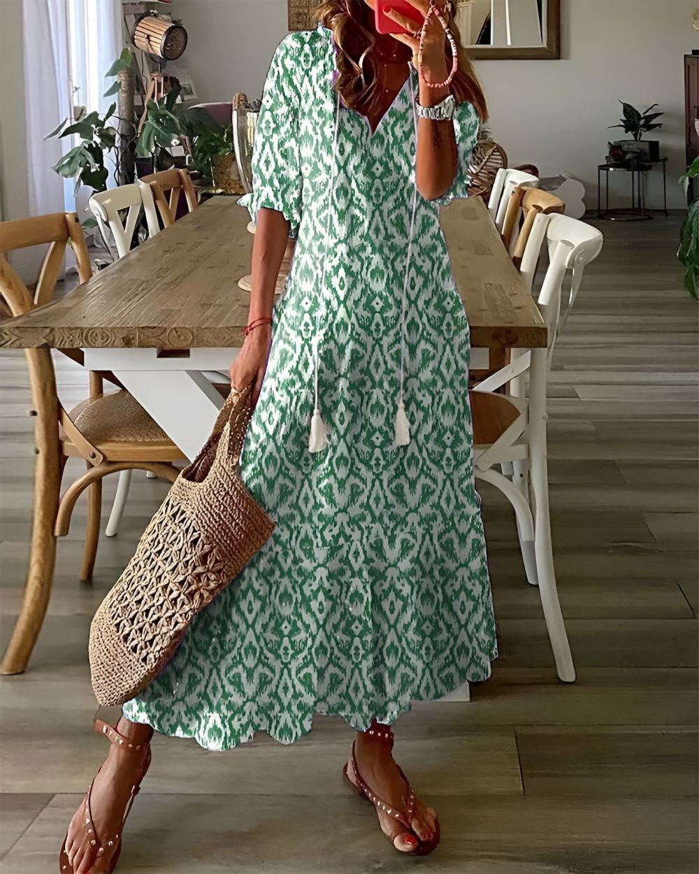 Vestito Copricostume Boho Lungo Donna Estivo