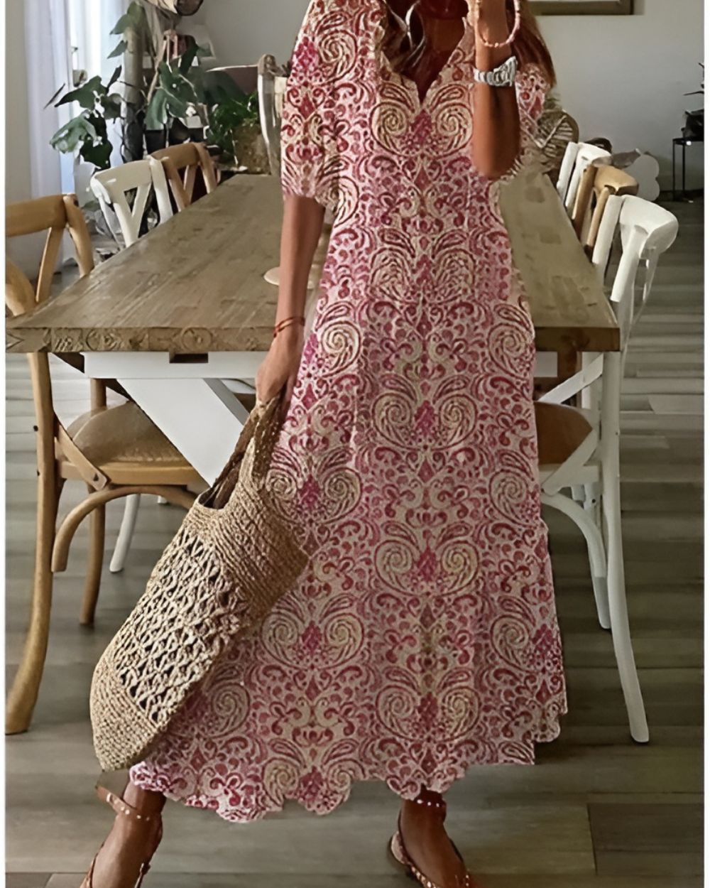 Vestito Copricostume Boho Lungo Donna Estivo
