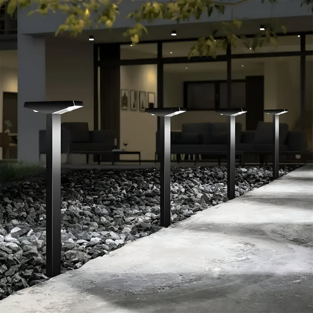 Set 4 Lampade Solari LED da Giardino a Forma di T