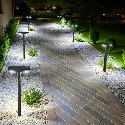 Set 4 Lampade Solari LED da Giardino a Forma di T