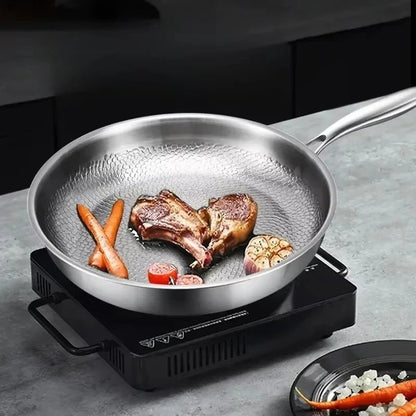 Poêle Martelée Antiadhésive en Titane pour Induction - Parfaite pour Cuisine Professionnelle