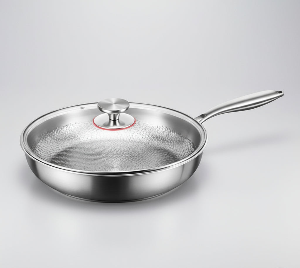 Poêle Martelée Antiadhésive en Titane pour Induction - Parfaite pour Cuisine Professionnelle