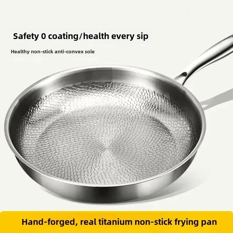 Poêle Martelée Antiadhésive en Titane pour Induction - Parfaite pour Cuisine Professionnelle