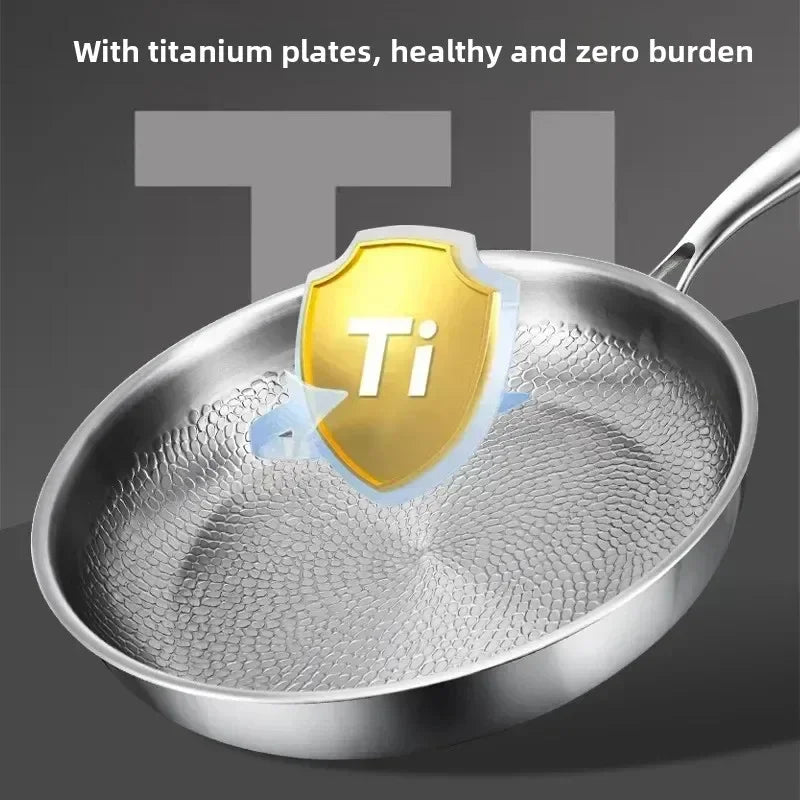 Poêle Martelée Antiadhésive en Titane pour Induction - Parfaite pour Cuisine Professionnelle