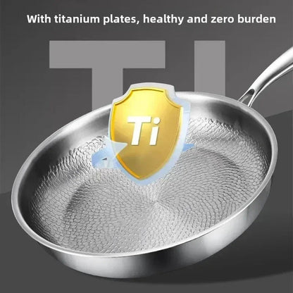 Poêle Martelée Antiadhésive en Titane pour Induction - Parfaite pour Cuisine Professionnelle