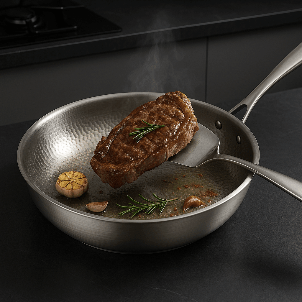 Poêle Titan-Premium en Acier Inoxydable pour Induction et Gaz
