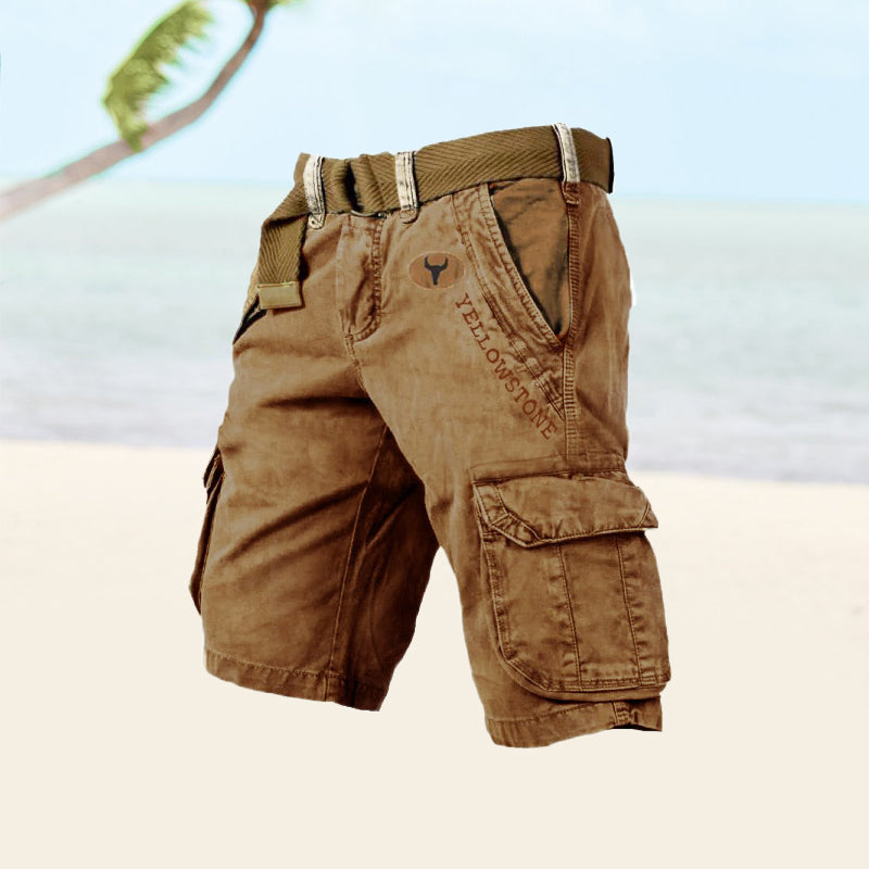 Multifunctionele Katoenen Cargo Shorts voor Mannen - Comfort en Stijl