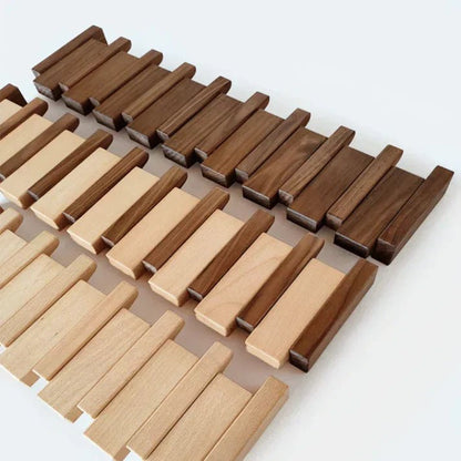 Wooden Wall Coat Rack Piano Design — Solid Wood Hooks 3