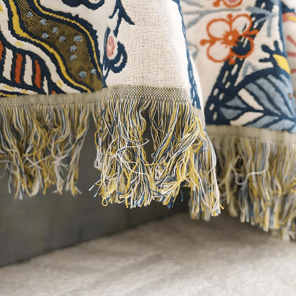 Reversible Cotton Floral Throw Blanket — Rustic Jacquard 200x230cm 4