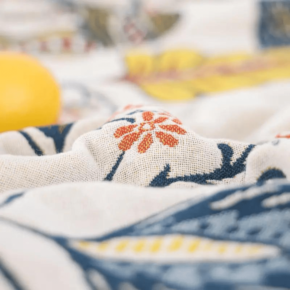 Reversible Cotton Floral Throw Blanket — Rustic Jacquard 200x230cm 5