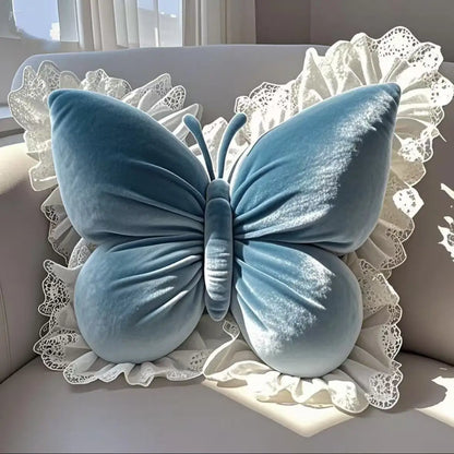 Cuscino a Farfalla in Peluche con Merletto - Luna Plush
