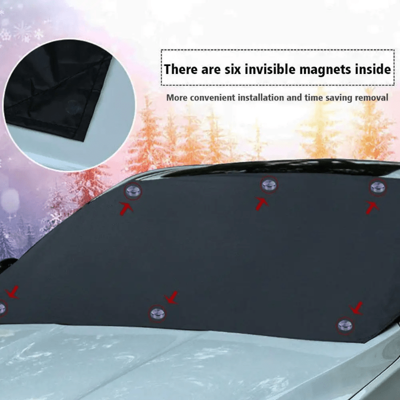 Magnetic Windshield Cover Car — Frost, Snow & Sun Protection 10