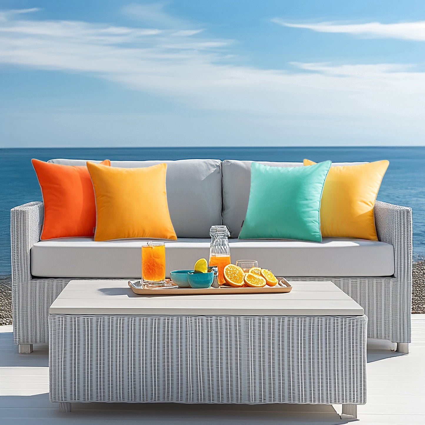 WHITELIVA Decorative Outdoor Cushion Covers Patio Garden 45x45cm 4