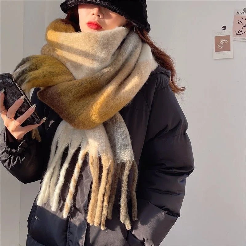 Large Winter Scarf with Fringe – Soft Warm Oversized Wrap 5
