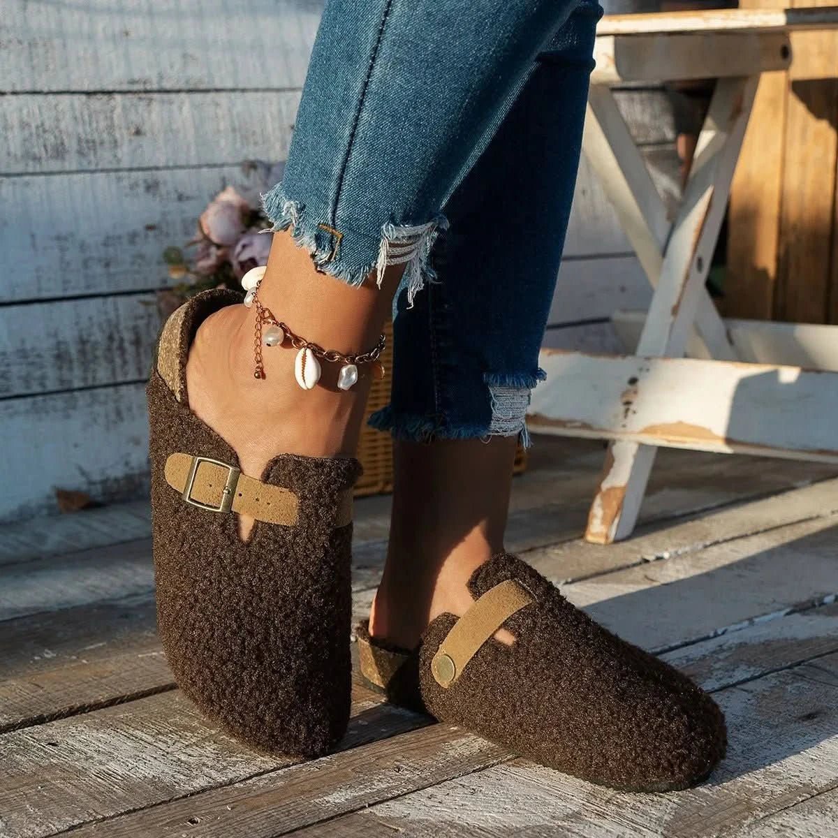 Contrortluxe Sheepskin Wool Slippers – Winter Comfort 5