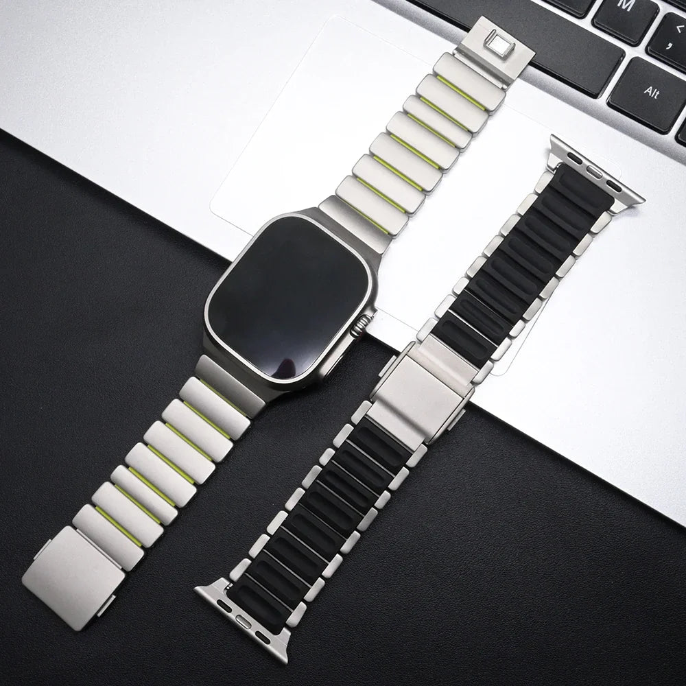 Aurex Titanium Band per Apple Watch con Chiusura Magnetica